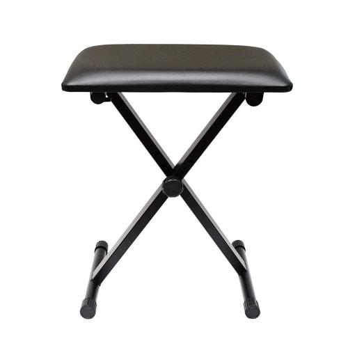 AKOZLIN Folding X-Shaped Piano Chair with Keyboard Bench, 3-Level Height Adjustment, Non-Slip, Black, 16.5" W x 12.5" D x 14.5" H (42/47/50cm)
