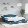 VidaXL Daybed with Trundle and Drawers Blue 80x200 Cm Velvet 3197365