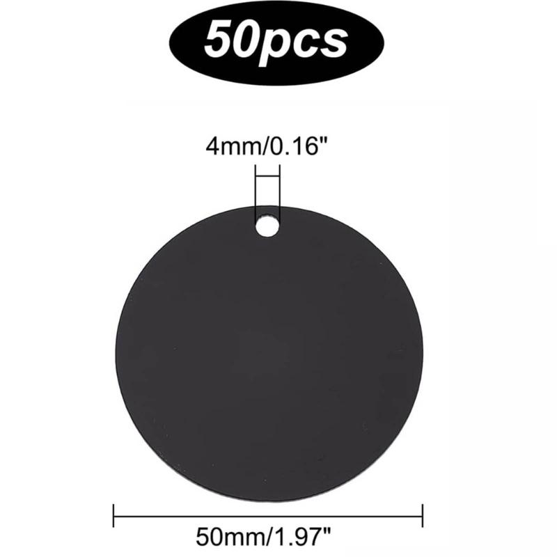 Pack of 30 Acrylic Round Panel Blanks Versatile Black Crafting Discs for DIY Projects Handmade Ornaments Party Decor