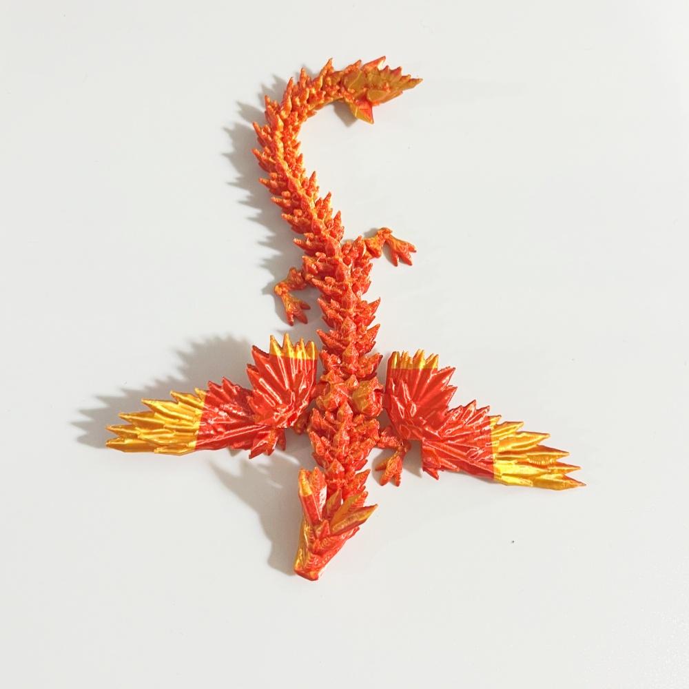 14Cm 3D Printed Magic Wing Dragon Movable Joint Fidget Toy Rotatable Articulated Office Desktop Ornament Toy Crafts Gift