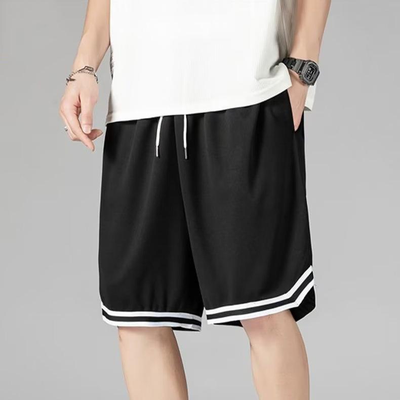 Men's Trendy American Basketball Shorts: Lightweight, Loose-Fit, Large-Size, Casual 5-Point Sports and Beachwear.