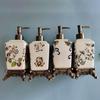 Vintage Ceramic Soap Dispenser Ceramic Shampoo Bottles Refillable Lotion Pump Bottle  Kitchen
