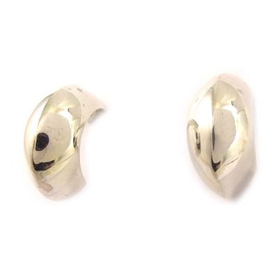 [C7561] - Silver 'Design' Hoop Earrings 1. 8 Cm 8 Mm