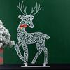 Julelysende Reinsdyrdekorasjon LED-belyst 2D Jernhjortfamilie for Gårdsplass Terrasse Plen Hage Hjem Skrivebordsdekorasjon