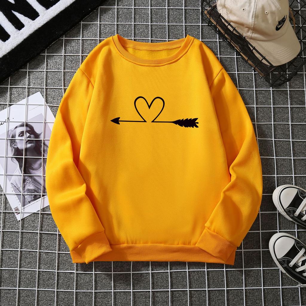 Winter new round neck hoodie printed with fleece 6934