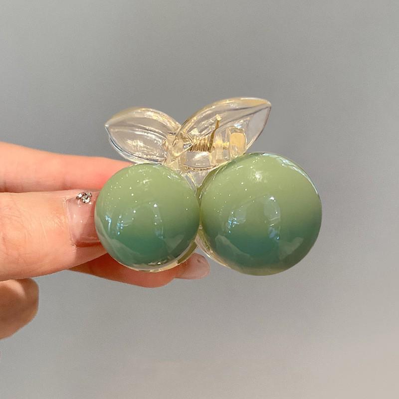 

Элегантная большая зеленая заколка-краб для волос с жемчугом в виде акулы - аксессуар для прически пучок в корейском стиле для женщин