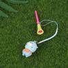Plastic Tee Golf Tee With Rope Cartoon Pattern Anti-Lost Ball Rack