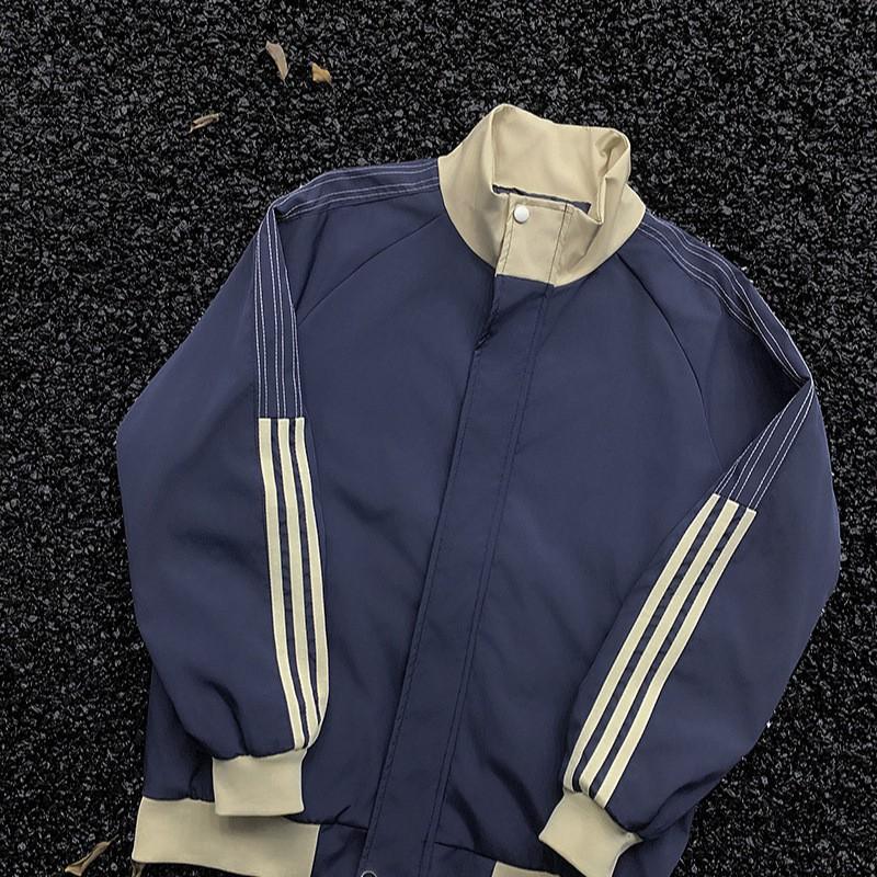 Unisex Oversized Stand Collar Bomber Jacket Casual Loose Fit Lightweight Streetwear Men Women