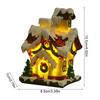 Lighted Christmas House Battery Operated Figurine Resin Christmas Glowing House Figurine for Winter Table Decoration
