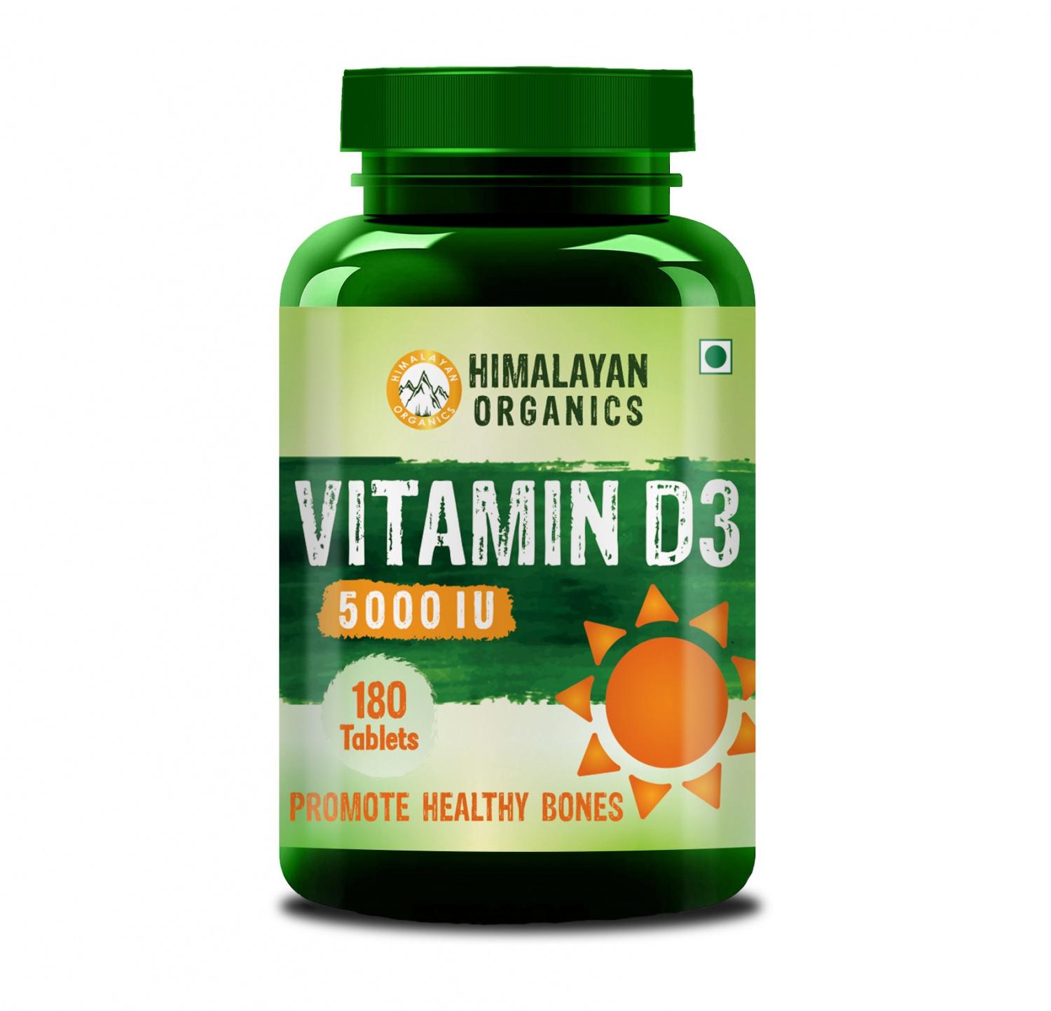 

Вітамін Д3 (180 таб, 5000 IU), Vitamin D3, Himalayan Organics