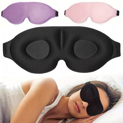 Schlafmaske 3D Konturierte Schale Augenbinde Konkav geformte Nachtschlafmaske Lichtausblendung für Frauen Männer mit Ohrstöpseln