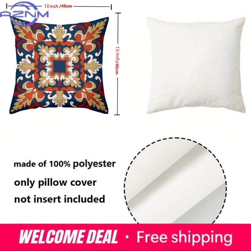Exquisite Floral Patterned Throw Pillow Cushions Polyester Pillowcase, Sofa Decorative Cushion Cov Headboard Pillow