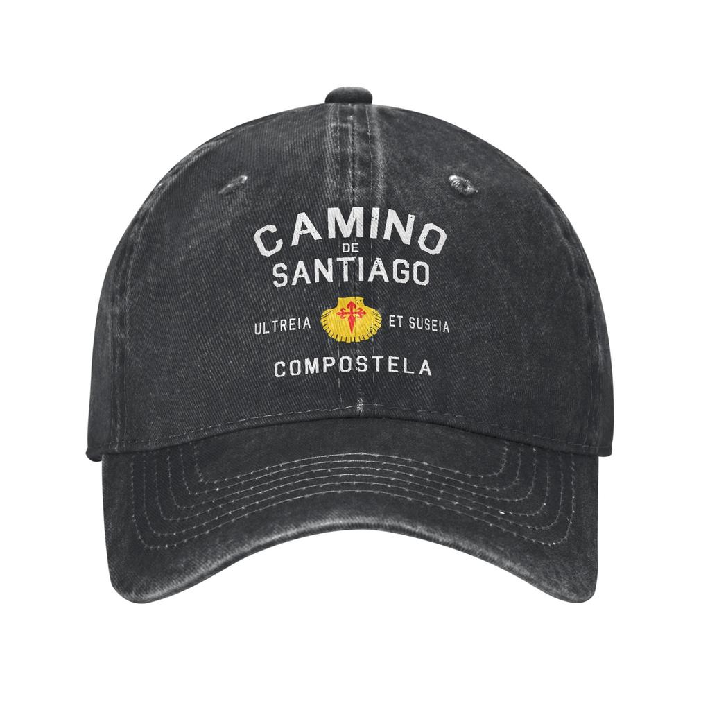 Buen Camino Camino De Santiago Unstructured Baseball Cap Retro Distressed Denim Peregrino Headwear Unisex Women Adjustable Hat