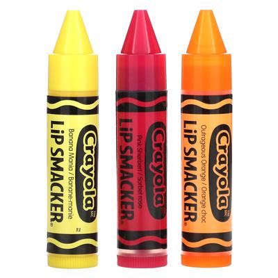 Lip Smacker, Crayola, βάλσαμο χειλιών, ποικιλία σε συσκευασία, 3 συσκευασίες, 4 γρ. (0,14 ουγκιές) κάθε