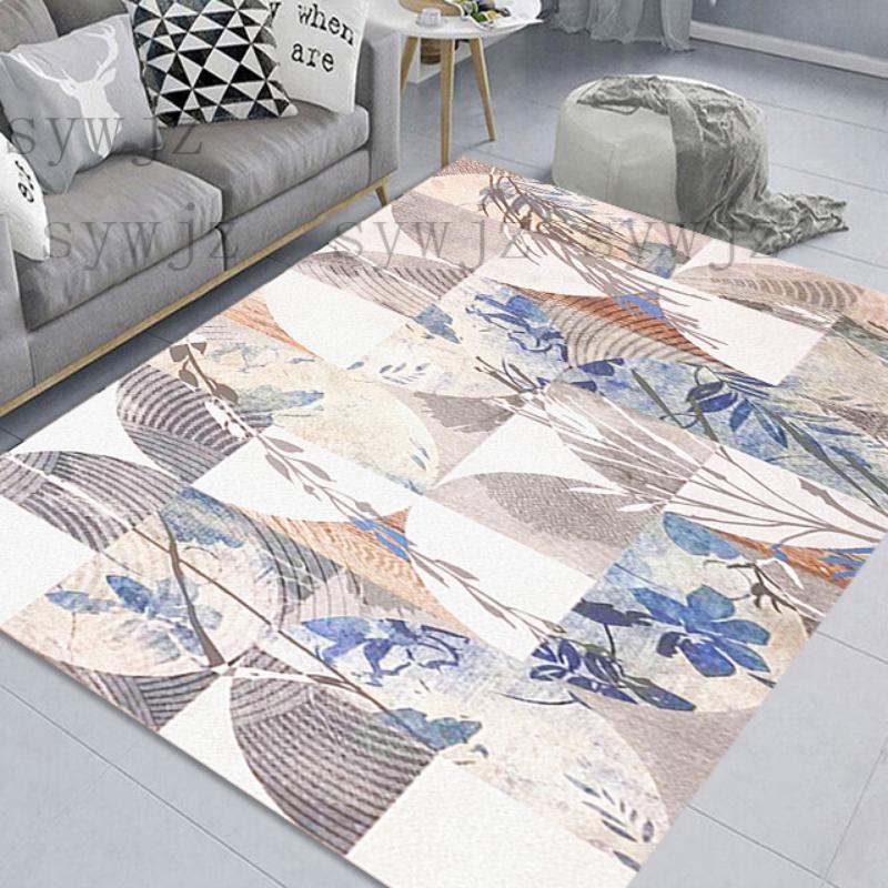 Fashion Geometric Retro Home Living Room Carpet Bedroom Room Decoration Non -Slip Floor Mat Room Bedroom Corridor Porch Door Mat