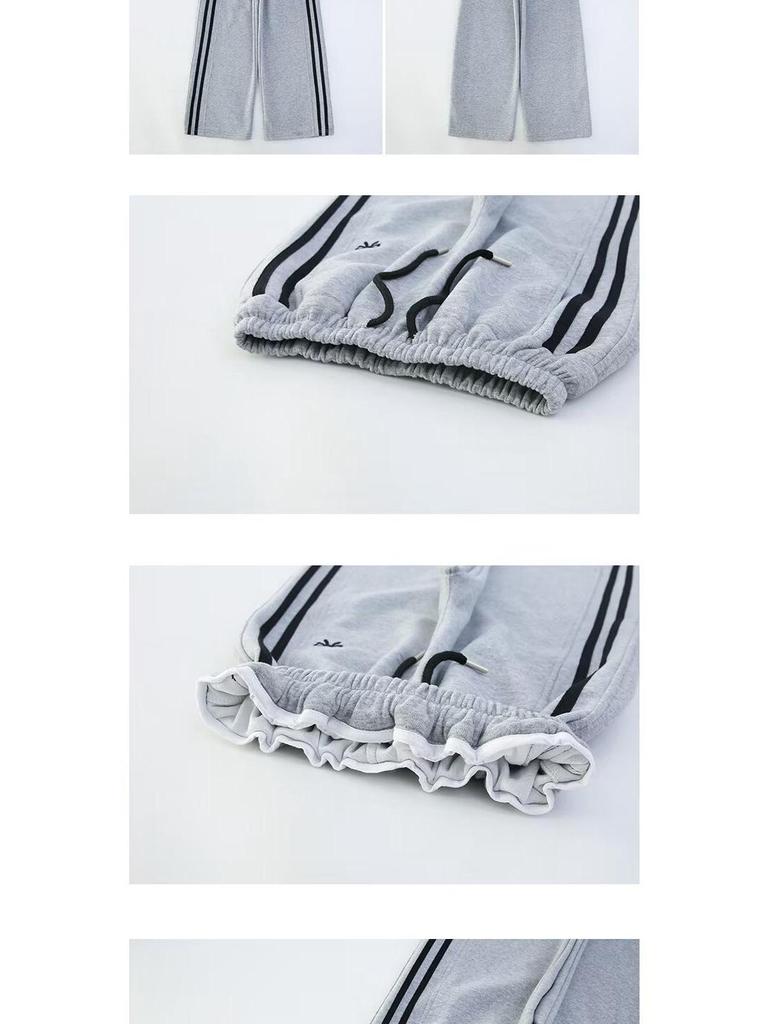 2025 Mädchen Fleece-Sweathose: Hochwertige Herbst/Winter Freizeit-Sporthose mit weitem geradem Bein für mittlere und große Kinder, modisch und verdickt.