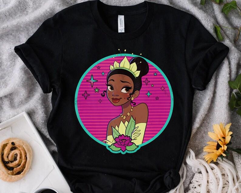 Disney The Princess and the Frog Tiana 80s Retro Portrait Shirt, Magic Kingdom WDW Unisex T-shirt Family Birthday Gift Adult Kid Toddler Tee 120