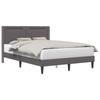 Bed Frame with LED Light Strips Gray 140 x 190 cm Faux Leather
