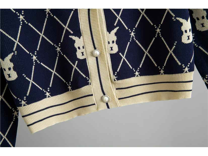 Women's Autumn/Winter Knitted Cardigan & High Waist Wide-Leg Pant Set - Little Fragrance Style Two-Piece Sweater Coat.