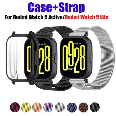 Edelstahlarmband + TPU-Schutzhülle für Redmi Watch 5 Active Lite, Metallarmband, weiche Schutzschale für Redmi Watch5 Lite, Accessores
