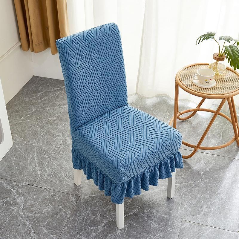 Gu Rui De Thickened Elastic Grid Dining Chair Cover