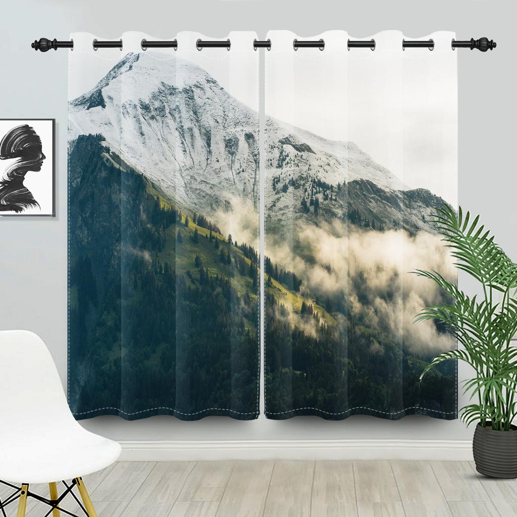 Abstract Landscape Pattern Curtains Style Living Room Bedroom Modern Home Decor Window Drapes Boho Blackout Made Of Polyester Treatment