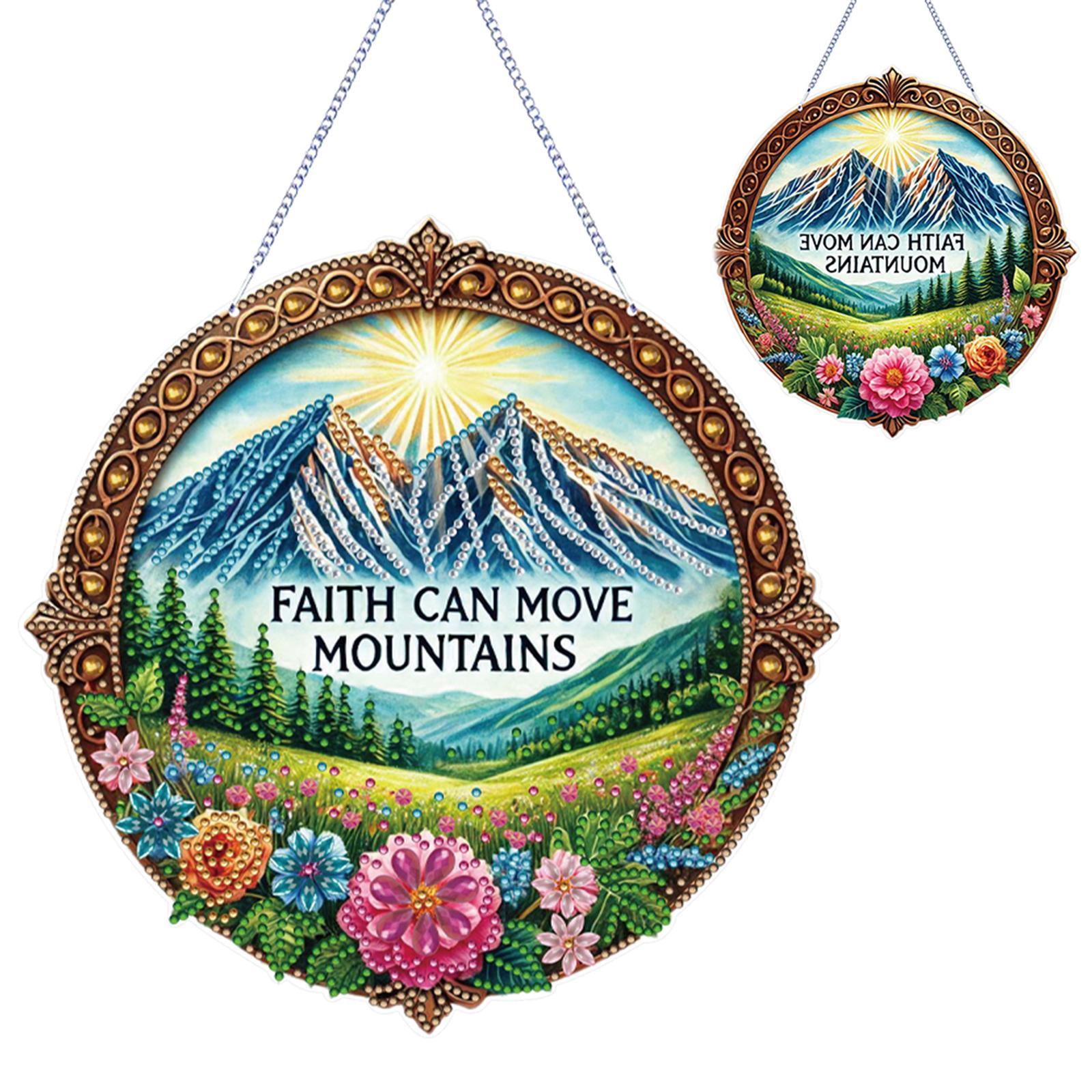 

5D DIY Diamond Painting Dots Pendant Double-Sided Printing Rhinestone Diamond Art Window Pendants for Garden Window Decor