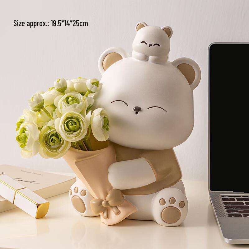 Cream Style Hug Bear Resin Figurine