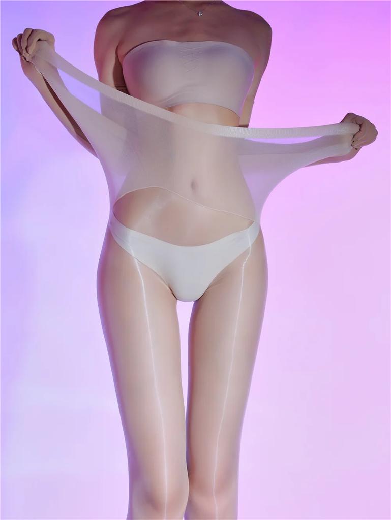 Women's Fashions Pantyhose High Waist     Elastic Tights Thin Oil Shiny Glossy Sheer Transparent Vintage Stocking Pantyhose Sexy