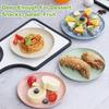 4pcs/Set Wheat Straw Plate Lightweight Unbreakable Reusable Dinner Dishes Plates Dishwasher & Microwave Safe for Kitchen Camping