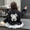 Girls' Spring/Fall Baseball Jacket with Patchwork Casual Design Unique Jacket Top