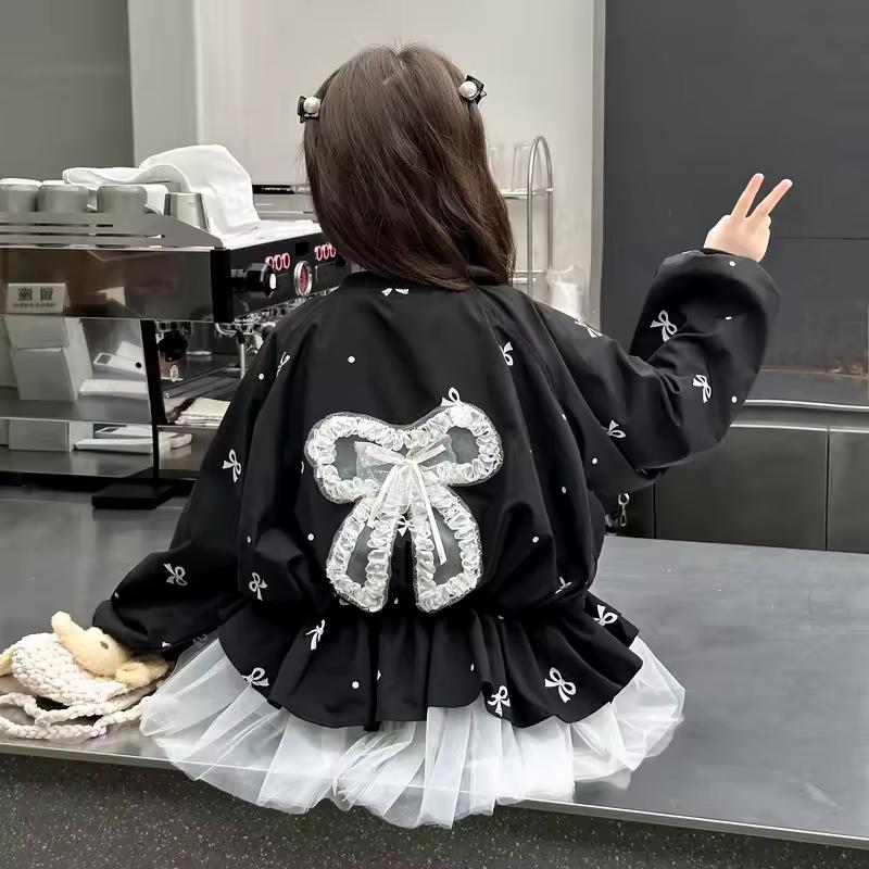 Girls' Spring/Fall Baseball Jacket with Patchwork Casual Design Unique Jacket Top