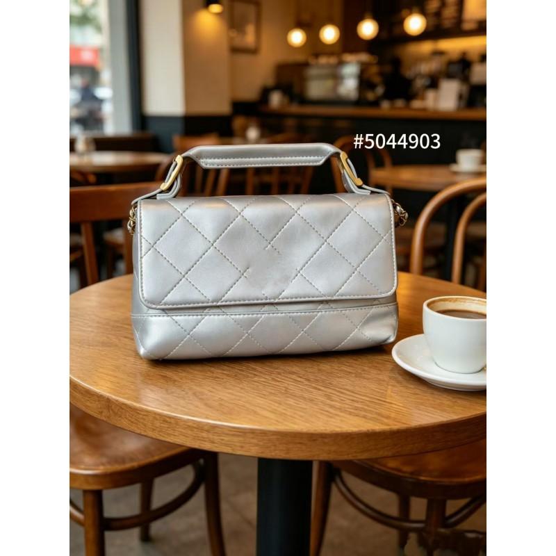 Vintage Dual-Tone PU Leather Crossbody Bag With Chain Strap Large Capacity Rhombus Quilted Tote Daily Commute