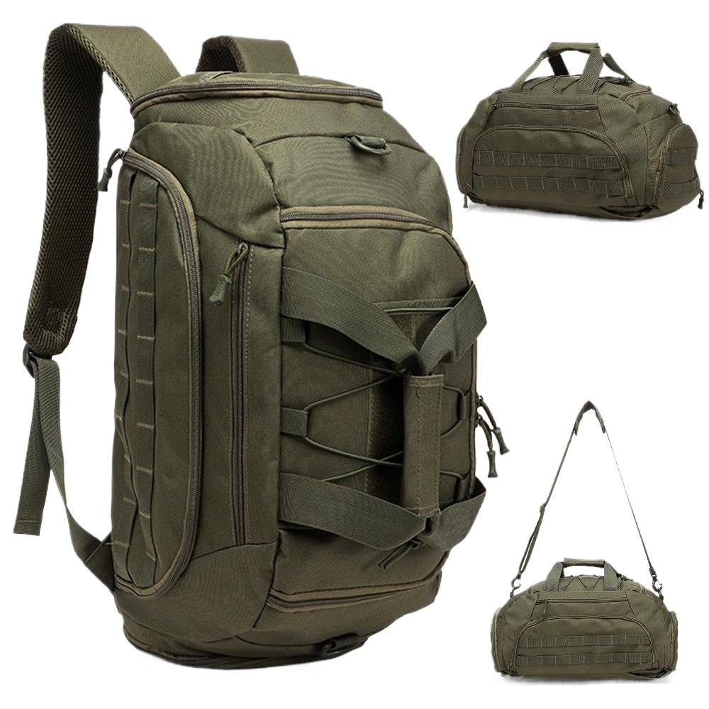Duffel Sling Bag for Men Women 3-in-1 Tactical Gym Backpack with Shoe Compartment Convertible Weekender Overnight Travel Bag