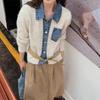 Korean-Style Denim Knit Polo Cardigan: Women's Loose-Fit Fashionable Autumn/Winter Sweater