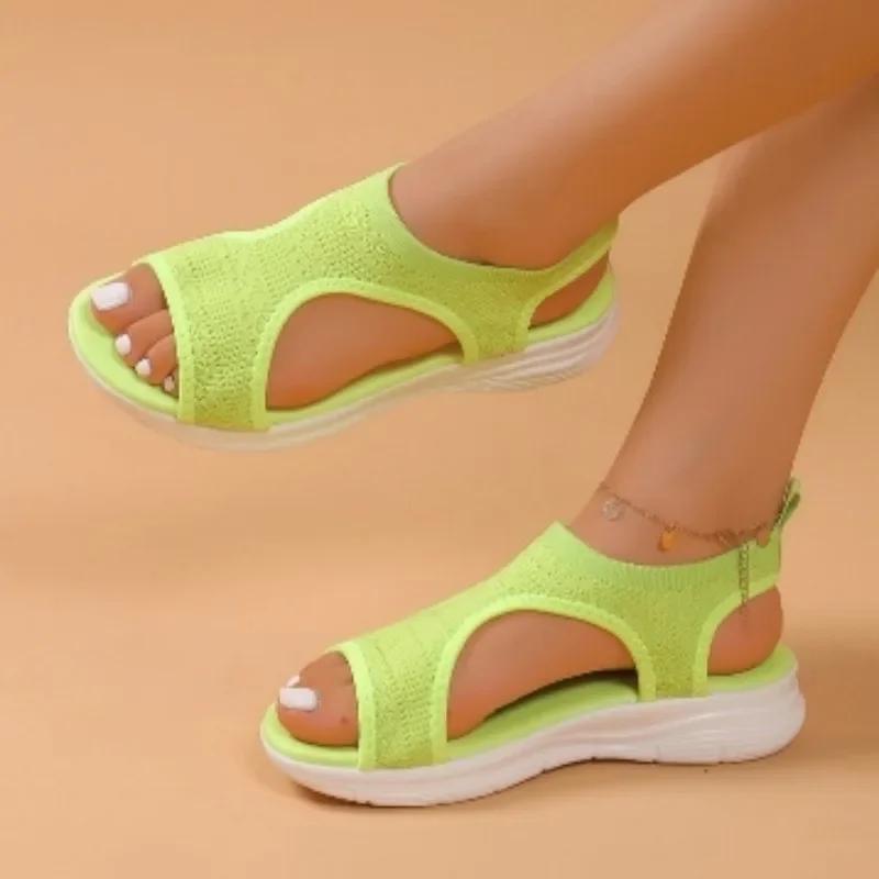 Fashion Ladies Shoes 2025 Hot Sale Summer Women's Sandals Ankle-wrap Solid Open Toe Platform Water Proof Large Size Casual Sandals Women