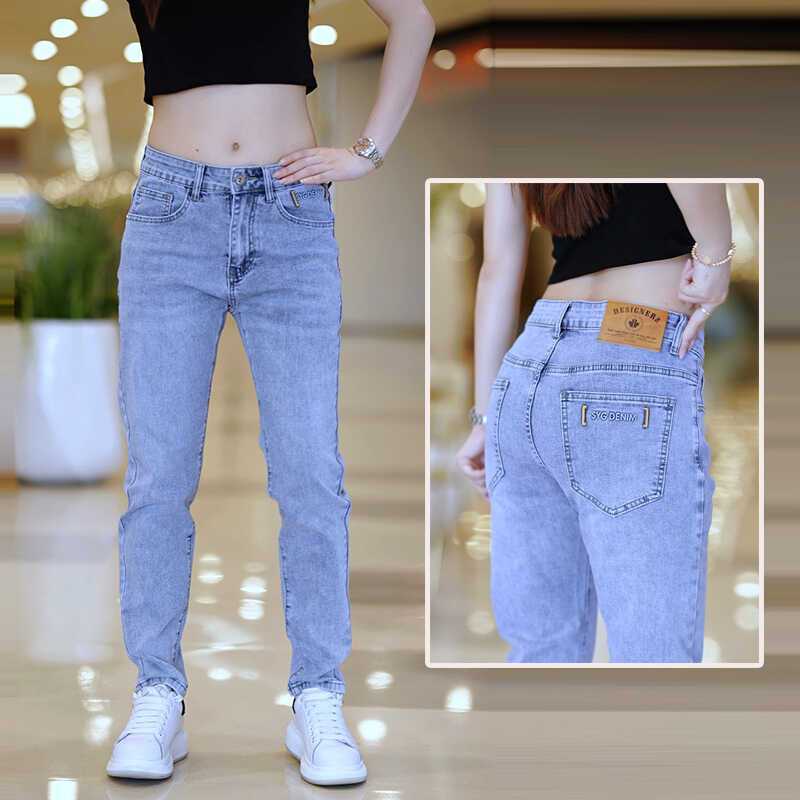 JYL Jeans мужские тонкие корейский стиль узкие светло-голубые молодежные эластичность 28 французские синий