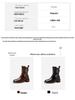 Maillard Retro Distressed Chunky Heel Ankle Boots, Women's Versatile Spring/Autumn Buckle Round Toe Thick Sole Knight Boots