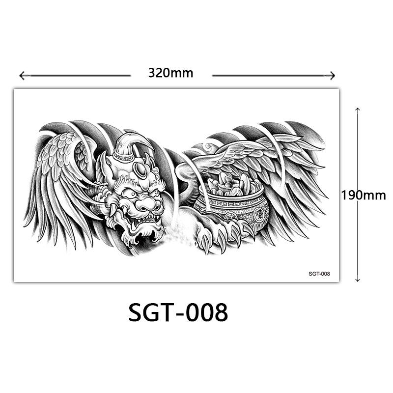 Flower Chest Tattoo Sticker, Chest Tattoo Sticker, Color Half Nail Large Picture Tattoo Sticker