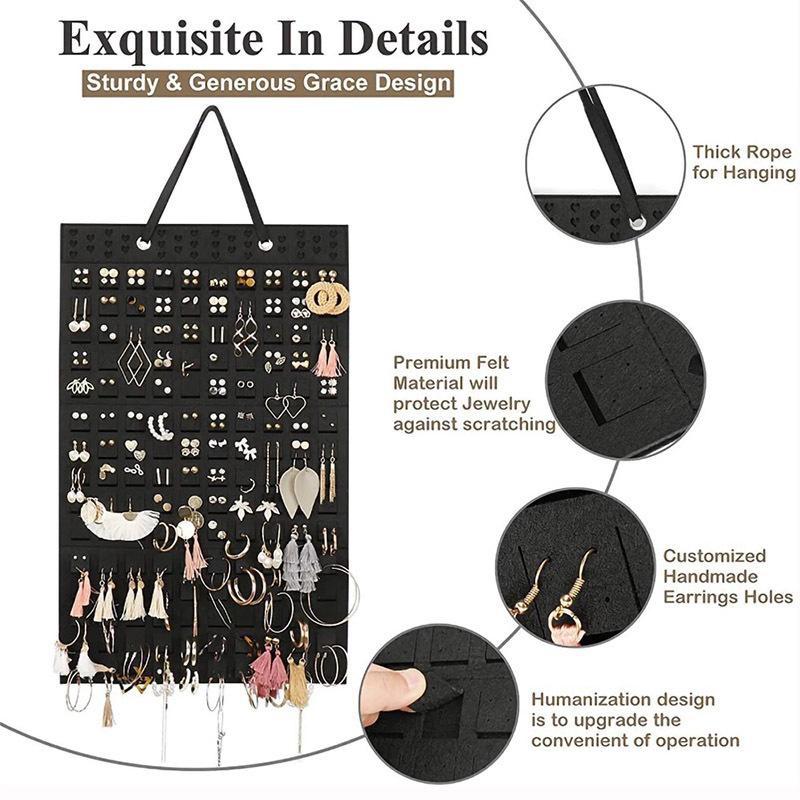 Felt Earring Storage Hanging Bag Wall Hanging Jewelry Hanging Bag Wall Hanging Necklace Ring Storage Bag XYZ