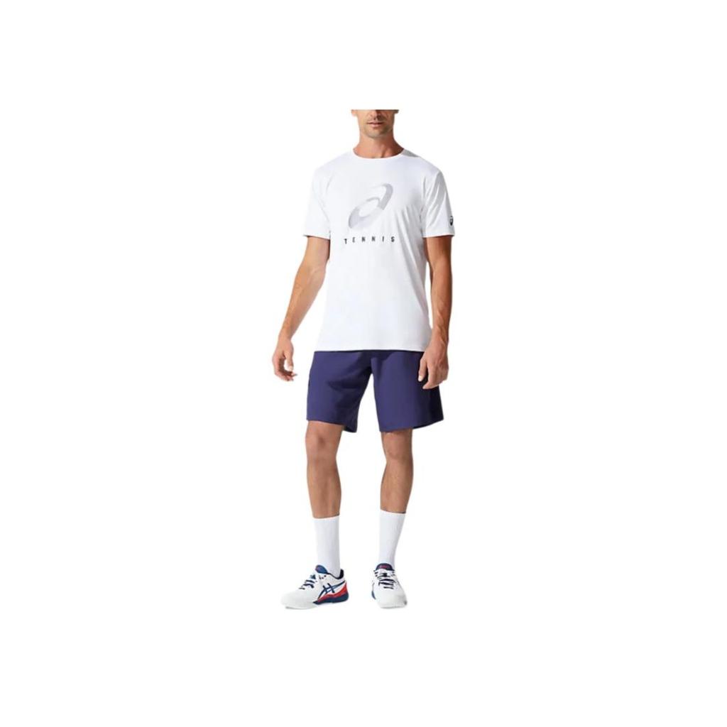 Asics Solid Color Printed Straight Casual Shorts Men Shorts Blue 2041A176-400