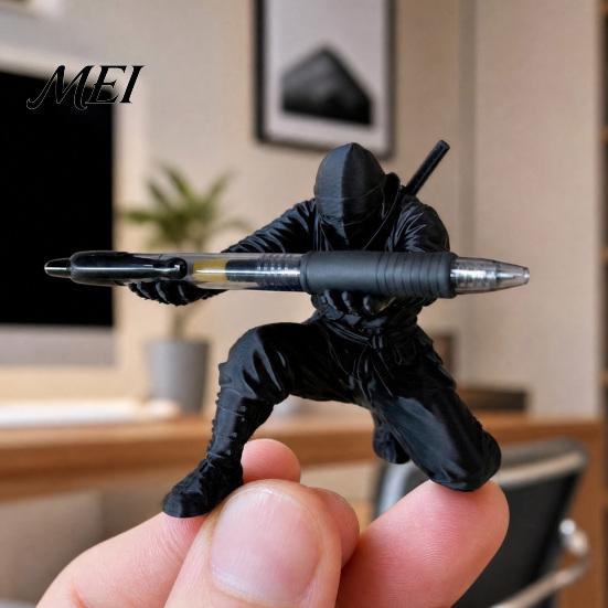 Versatile Pen Holder 3D Printed Ninja Holder, Unique Figurine, Creative Compact Desktop Organizer, Desk Decor Craft for Storage Decorative Cup