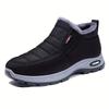 Women's super warm winter boots with anti slip thick soles, low heels, round toe section, solid color outdoor hiking