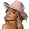 Tassel Felt Fashion Western Cowboy Hat Fashion Summer Versatile Hat Hepburn Party French Top Hat