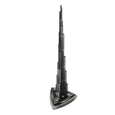 Burj Khalifa Tower Model Gray Alloy Miniature Dubai Tower Ornament Dubai Landmark Building Model