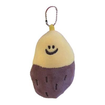 Sweet Potato Shaped Plush Keychain Soft PP Cotton Multifunctional Plush Stuffed Doll Keychain for