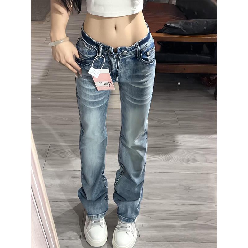 

Women s Retro Low-Waist Micro-Flare Jeans - Versatile, Loose Fit for Spring/Autumn 2026 4XL [160-180 lbs]