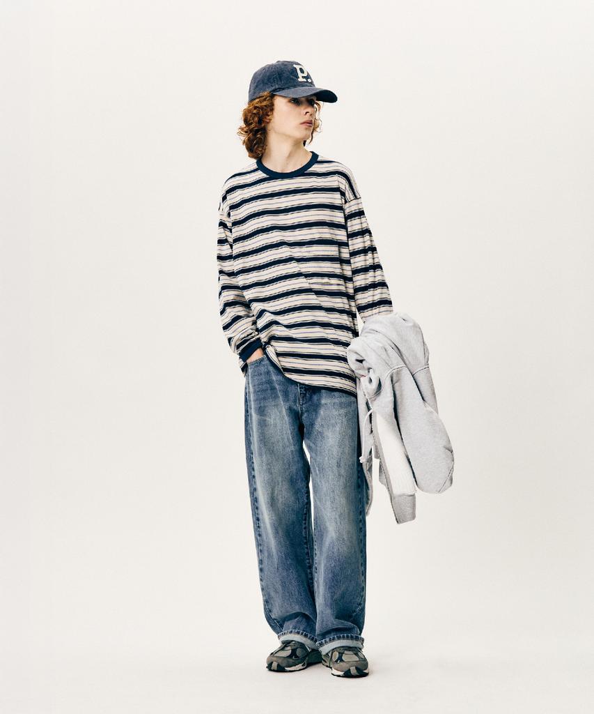 ESPIONAGE Multi Border L/S Tee Navy