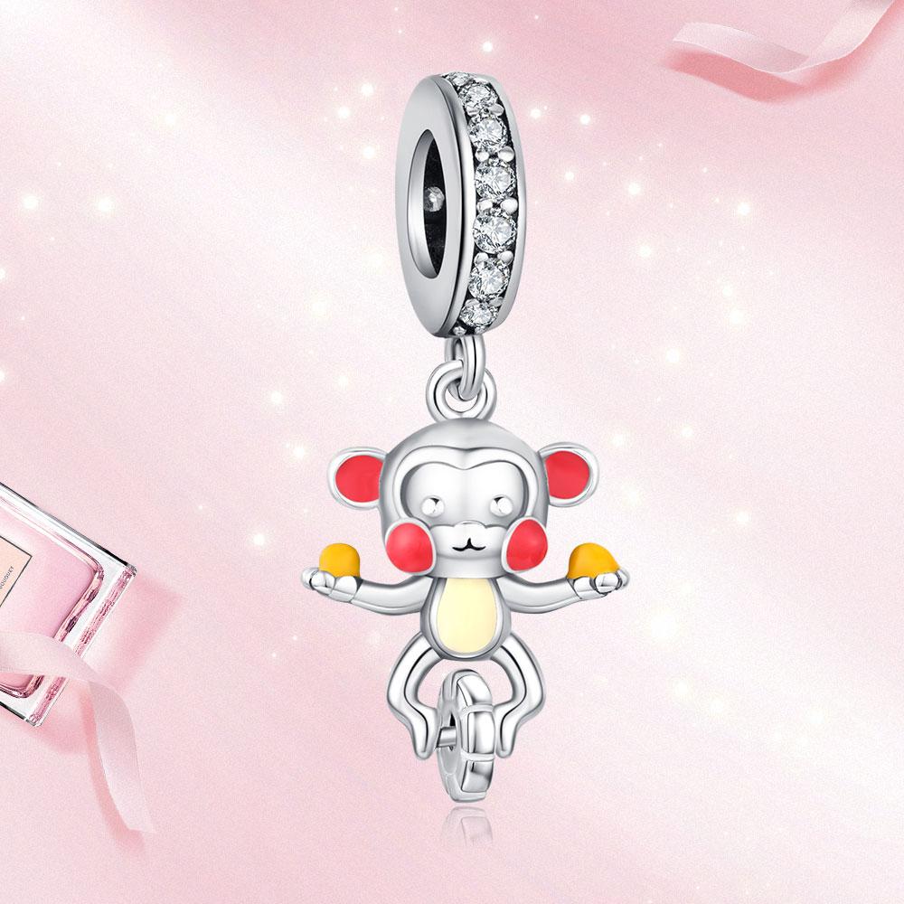 Copper Animal Charms Cute Monkey Series Pendant Fit Original Bracelet Diy For Women Fine Bead Jewelry Party Gifts