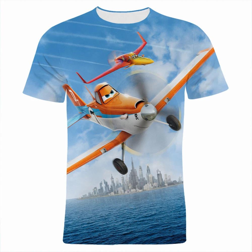 2026 Cartoon Movie Airplane 3D Printing Children's Cartoon Fashion Anime T-shirt Short Sleeved Cute Top for Boys and Girls